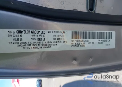 2013 Dodge Charger Se z USA, uszkodzony, nr VIN 2C3CDXBG9DH623787